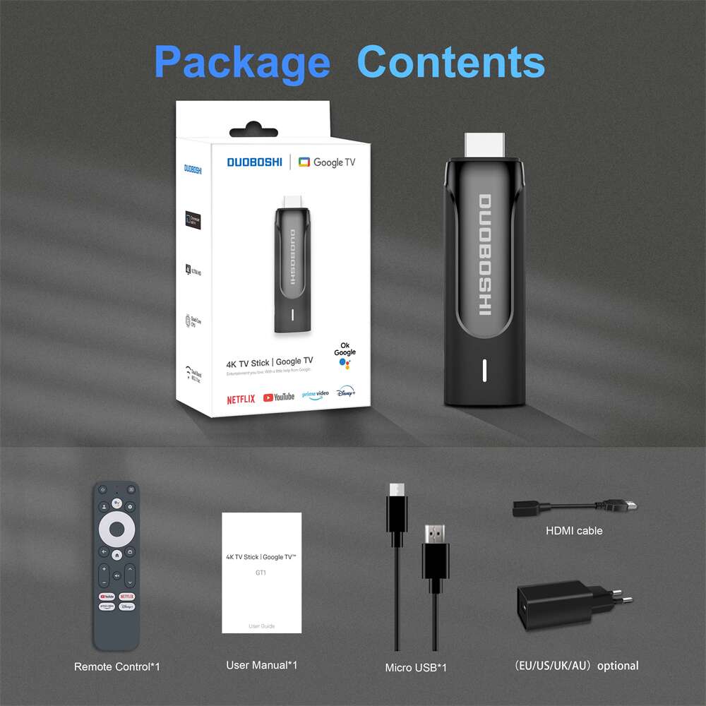 OEM GT1 Google Certified Amlogic S905y4 smart tv stick