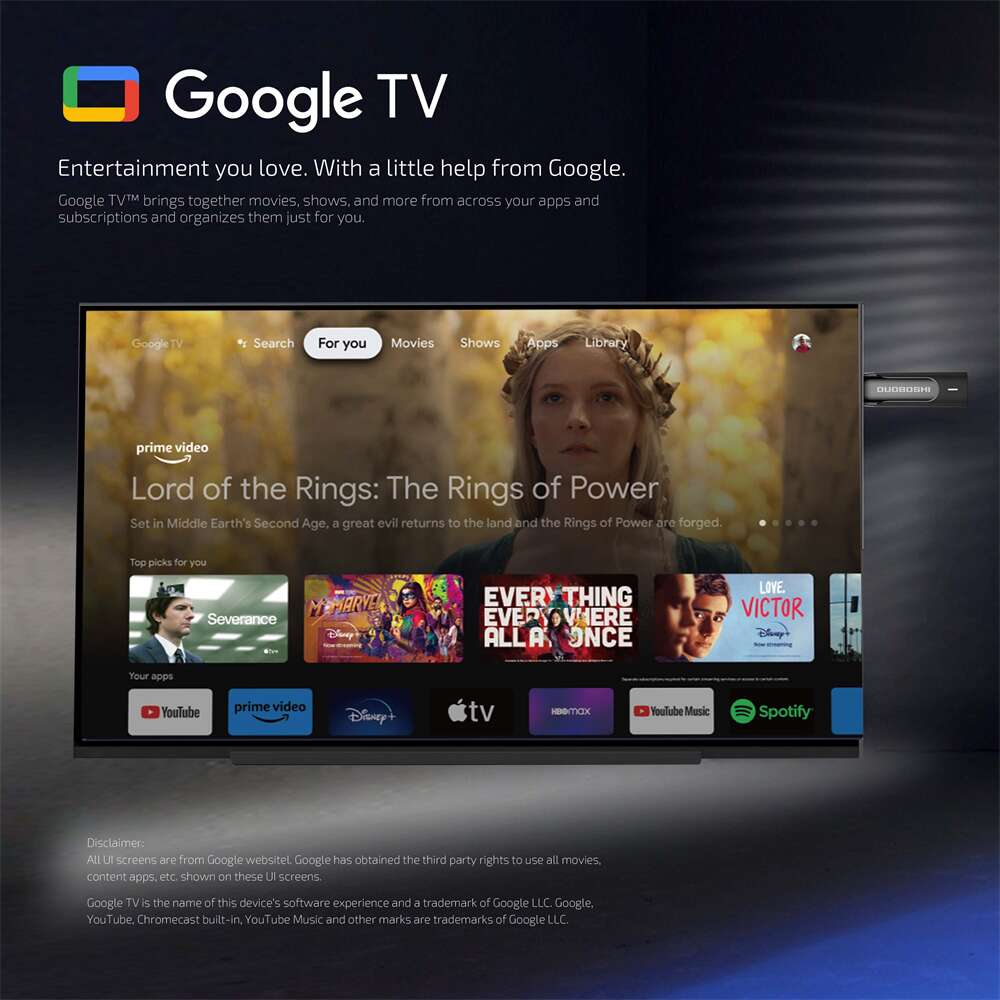 OEM GT1 Google Certified Amlogic S905y4 smart tv stick